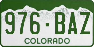 CO license plate 976BAZ