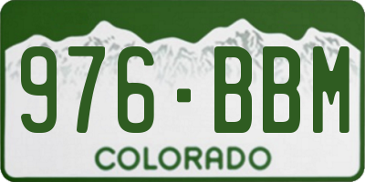 CO license plate 976BBM