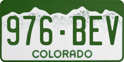 CO license plate 976BEV