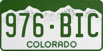 CO license plate 976BIC