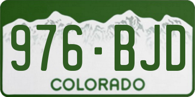 CO license plate 976BJD