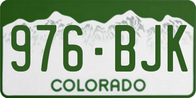 CO license plate 976BJK