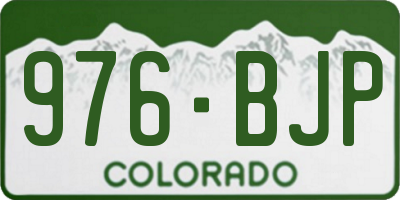 CO license plate 976BJP