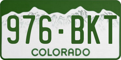 CO license plate 976BKT
