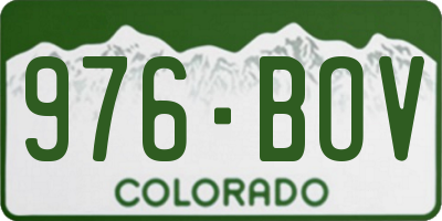 CO license plate 976BOV