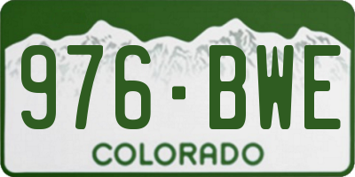 CO license plate 976BWE