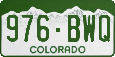 CO license plate 976BWQ