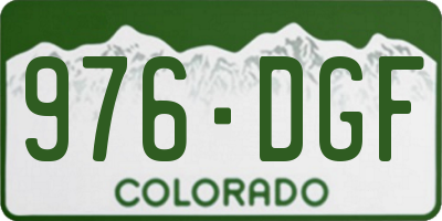 CO license plate 976DGF