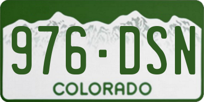 CO license plate 976DSN
