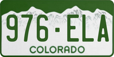 CO license plate 976ELA