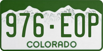 CO license plate 976EOP