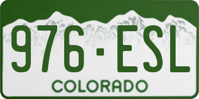 CO license plate 976ESL
