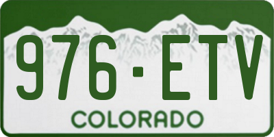 CO license plate 976ETV