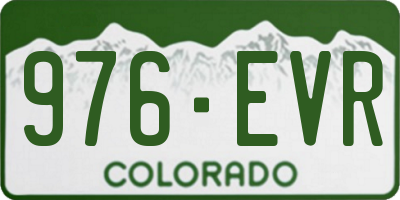 CO license plate 976EVR