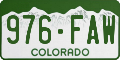 CO license plate 976FAW