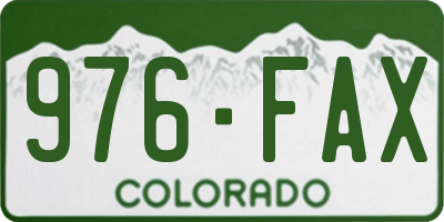 CO license plate 976FAX