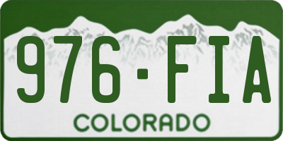 CO license plate 976FIA