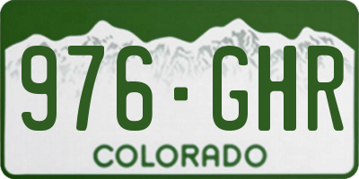 CO license plate 976GHR