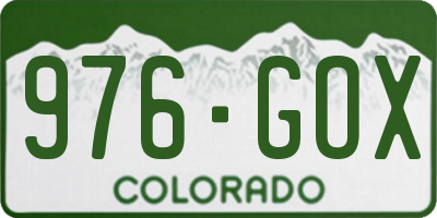 CO license plate 976GOX