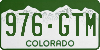 CO license plate 976GTM