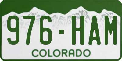CO license plate 976HAM