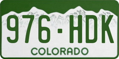 CO license plate 976HDK