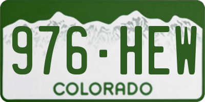 CO license plate 976HEW