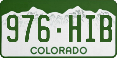 CO license plate 976HIB
