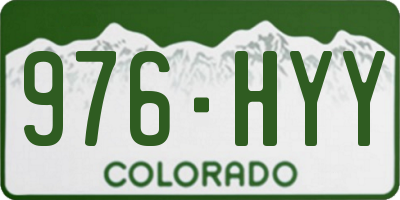 CO license plate 976HYY