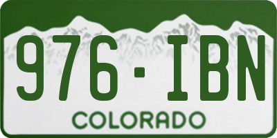 CO license plate 976IBN
