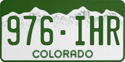 CO license plate 976IHR