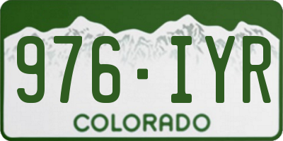 CO license plate 976IYR