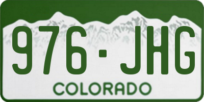 CO license plate 976JHG