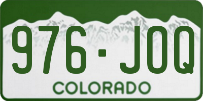 CO license plate 976JOQ