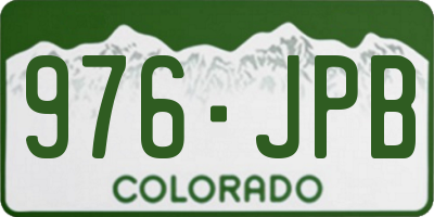 CO license plate 976JPB