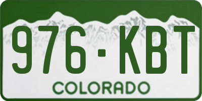 CO license plate 976KBT