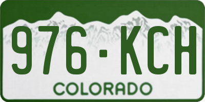 CO license plate 976KCH