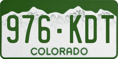 CO license plate 976KDT