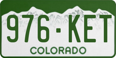 CO license plate 976KET