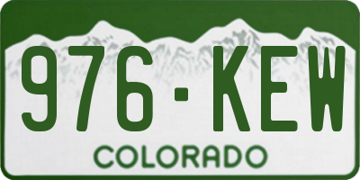 CO license plate 976KEW