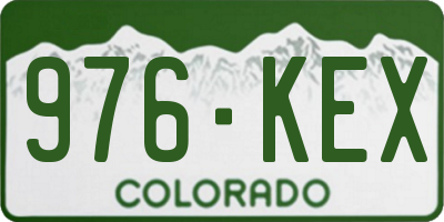 CO license plate 976KEX