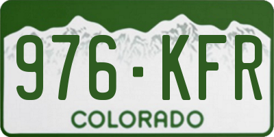 CO license plate 976KFR