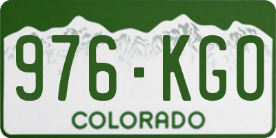 CO license plate 976KGO