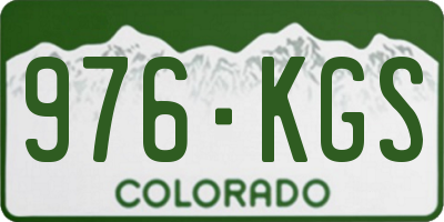 CO license plate 976KGS