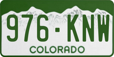 CO license plate 976KNW