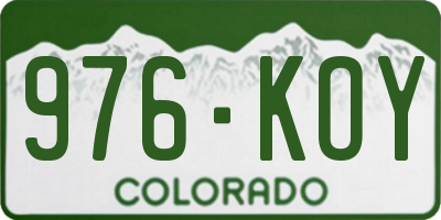 CO license plate 976KOY