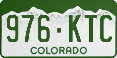 CO license plate 976KTC