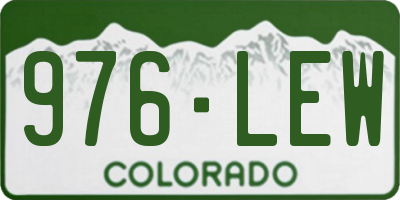 CO license plate 976LEW