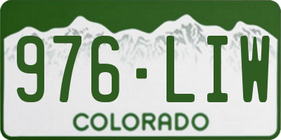 CO license plate 976LIW