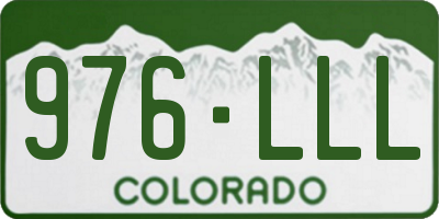 CO license plate 976LLL